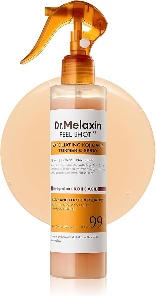 بخاخ تقشير الجسم وتفتيح البشرة بحمض الكوجيك والكركم من Dr.Melaxin (200 مل)