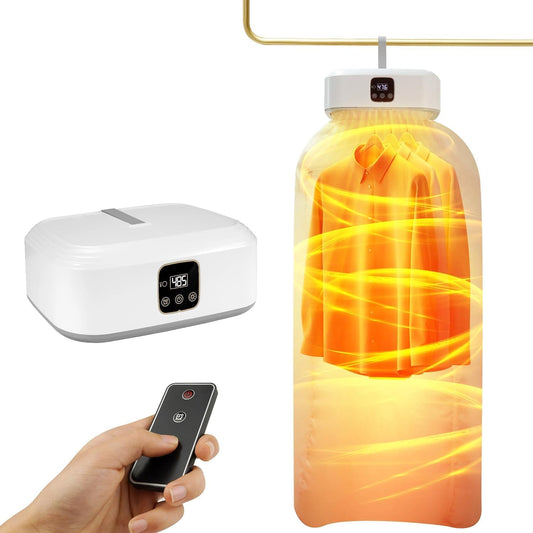 علاقة تجفيف الملابس الكهربائية المحمولة 2 في 1 - مجفف ذكي للملابس والأحذية